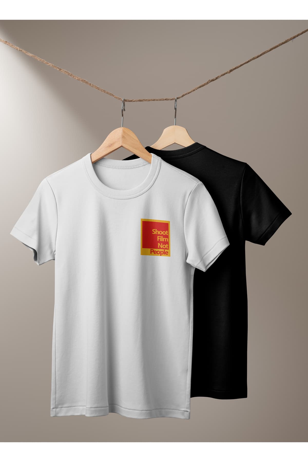 Shot People Not People Baskılı Basic T-Shirt Erkek %100 Pamuk