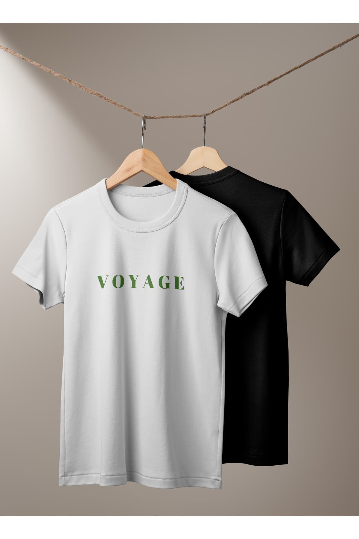 VOYAGE Yazılı Baskılı Basic T-Shirt Erkek %100 Pamuk