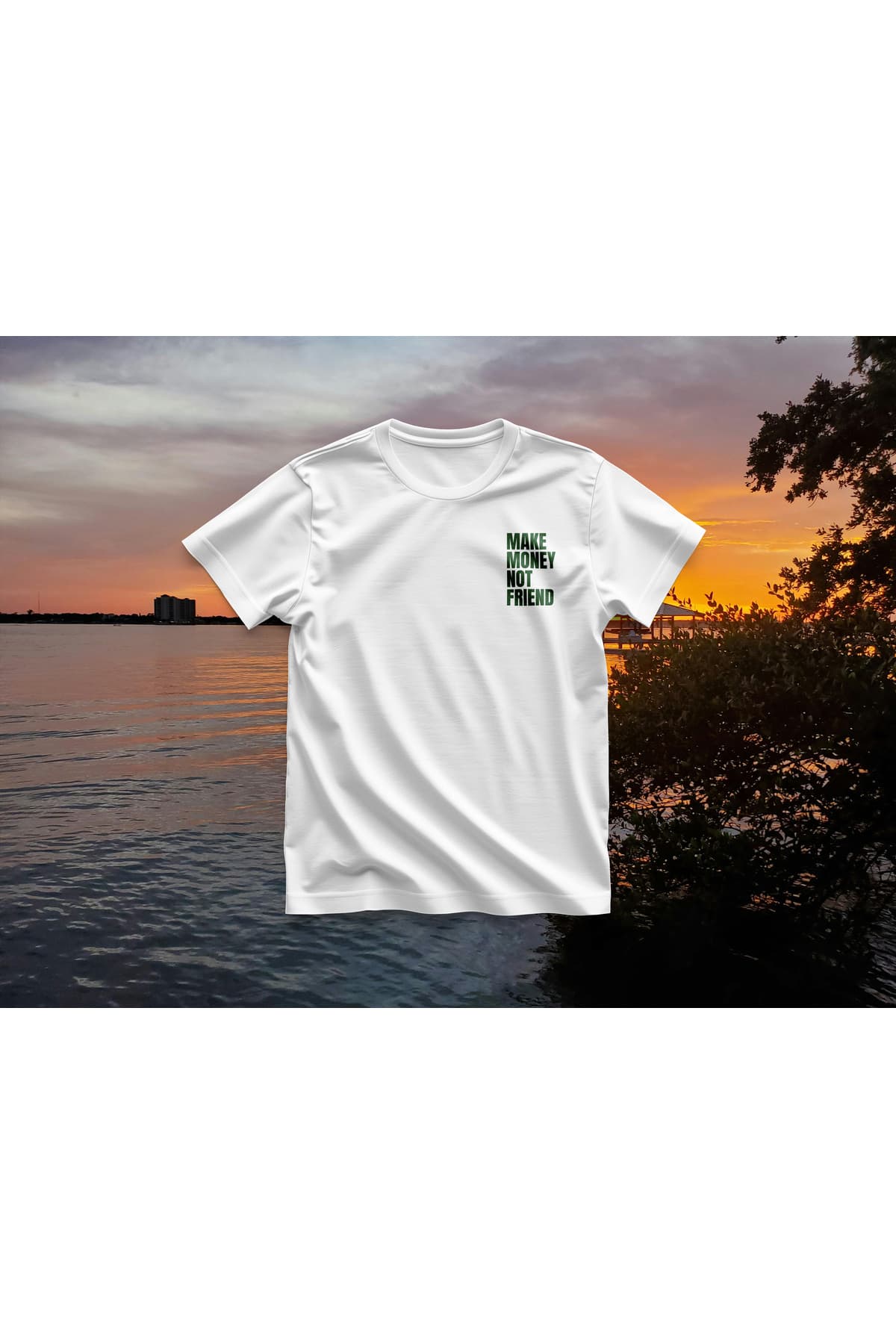 MAKE MONEY NOT FRIEND Baskılı Oversize T-Shirt Erkek %100 Pamuk