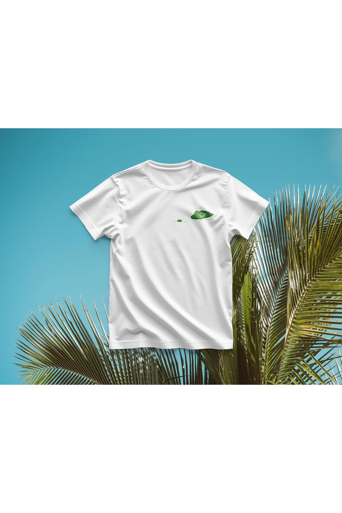 Timsah Baskılı Oversize T-Shirt Erkek %100 Pamuk