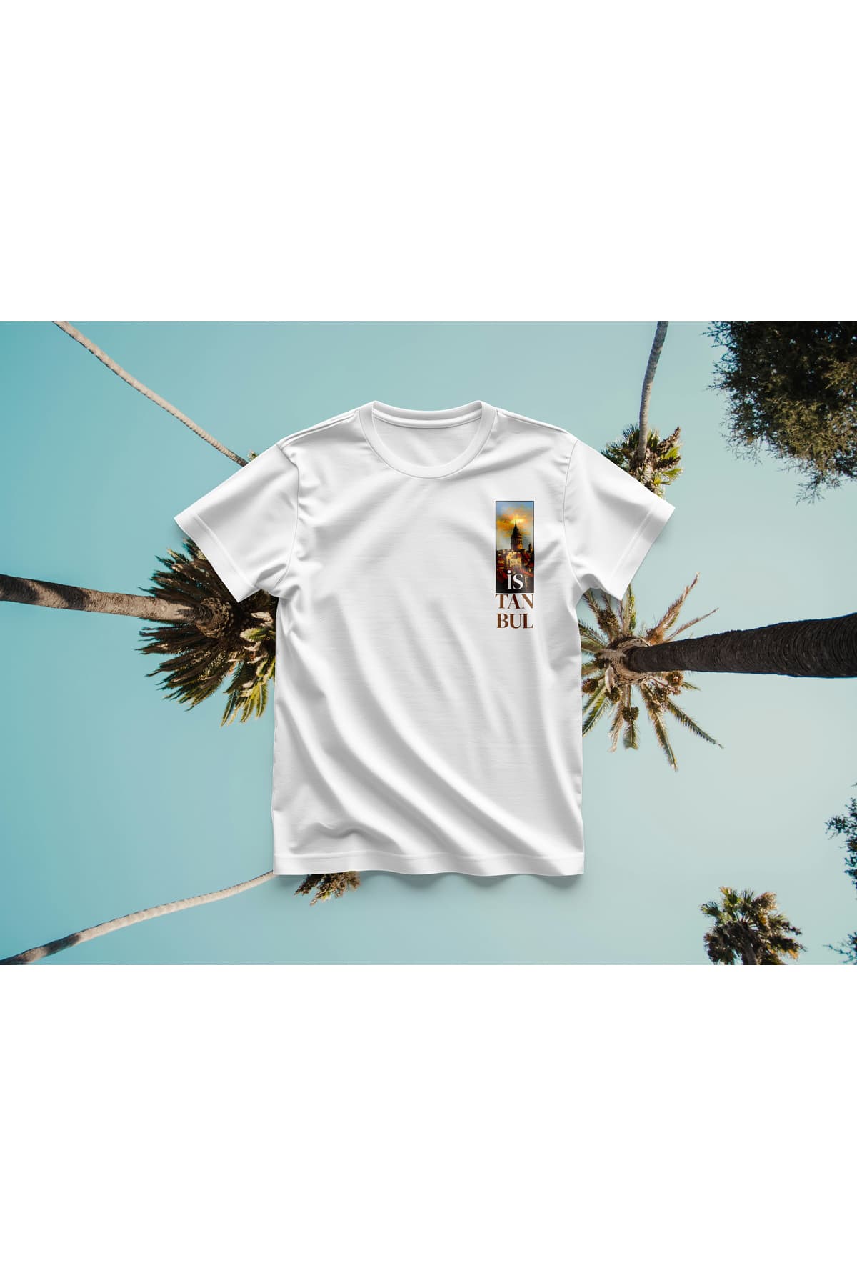 İstanbul Baskılı Oversize T-Shirt Erkek %100 Pamuk