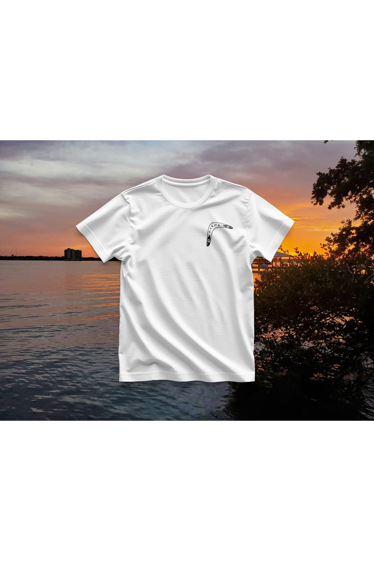 Karma Bumerang Baskılı Oversize T-Shirt Erkek %100 Pamuk