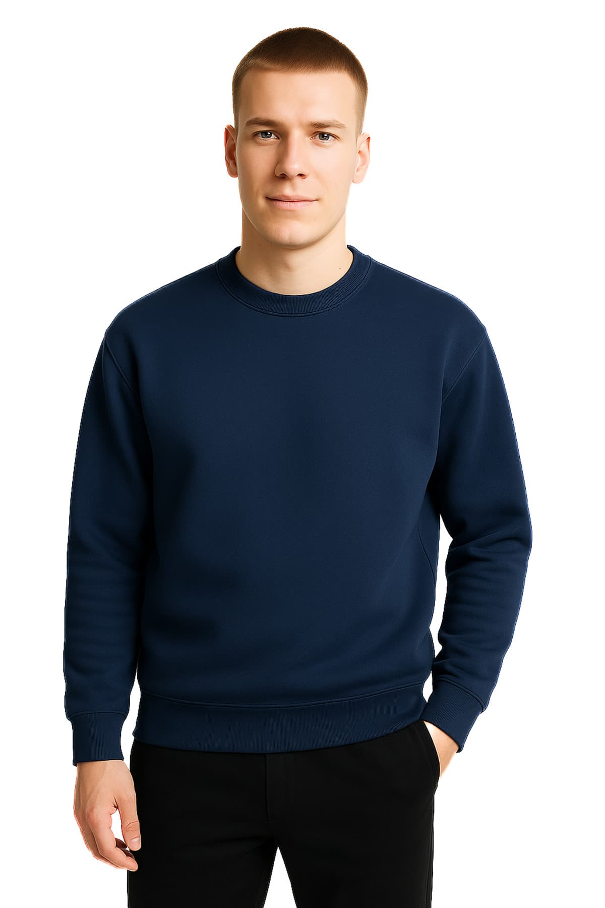 Oversize (İndigo) Mavi Baskısız Sweatshirt