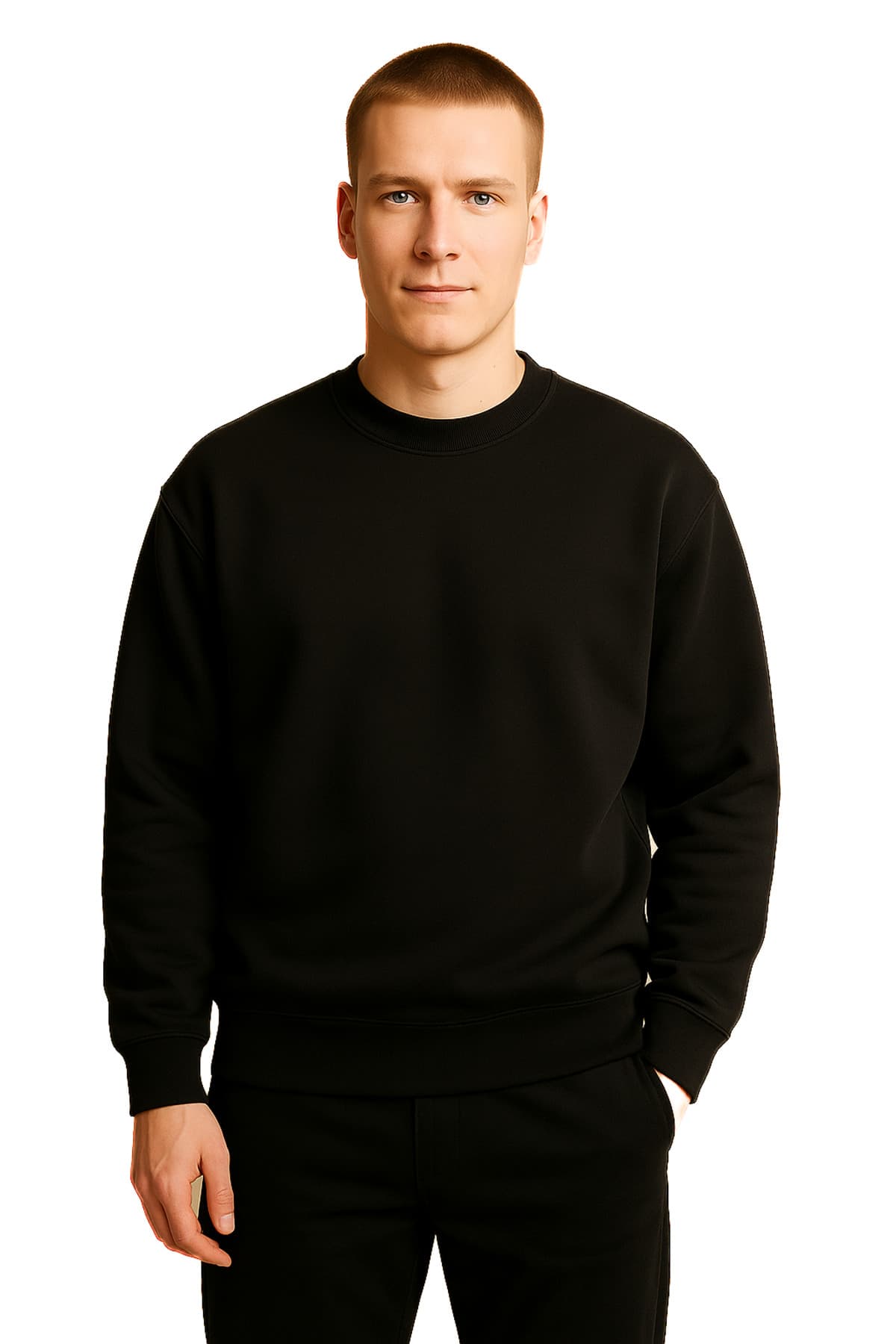 Oversize Siyah Baskısız Sweatshirt