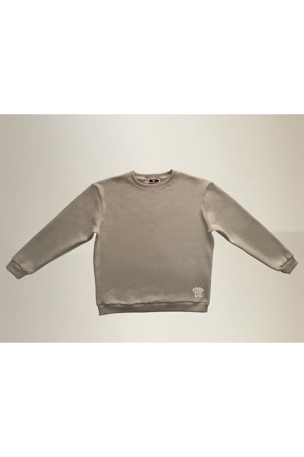Oversize Krem Baskısız Sweatshirt