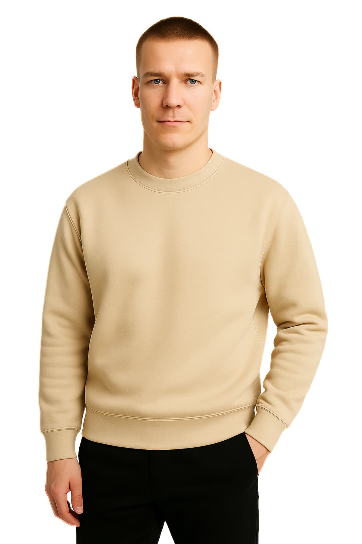 Oversize Krem Baskısız Sweatshirt