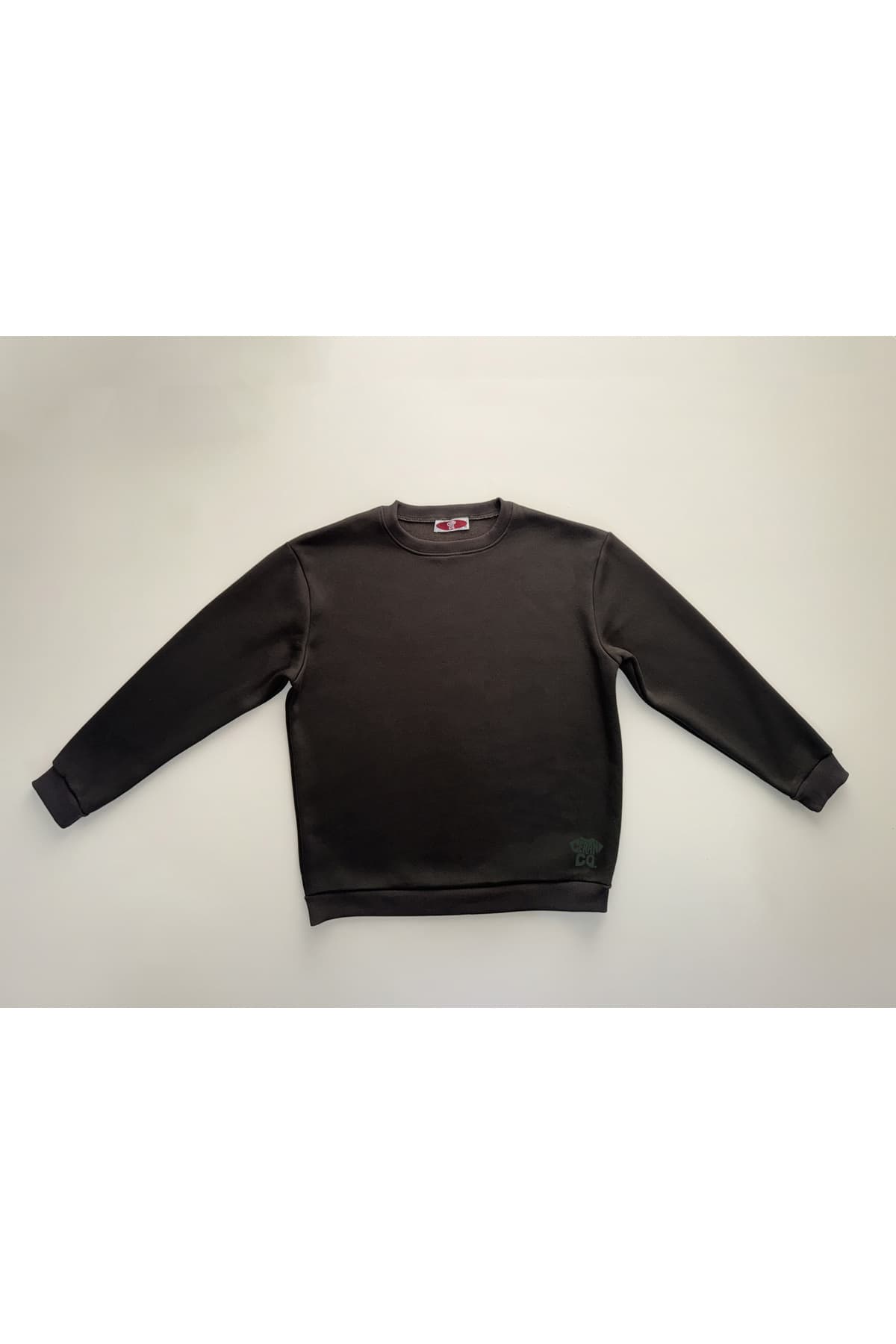 Oversize Haki Baskısız Sweatshirt