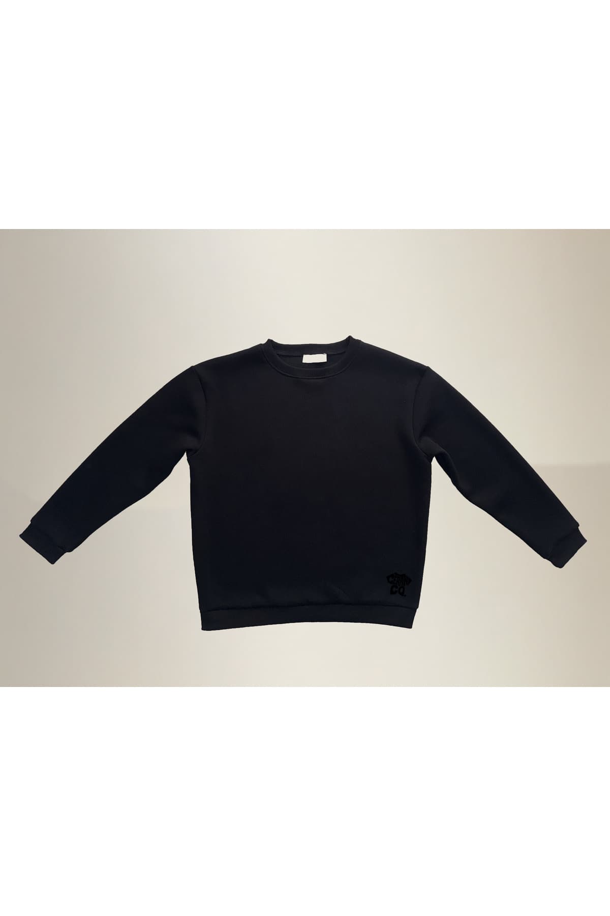 Oversize Siyah Baskısız Sweatshirt