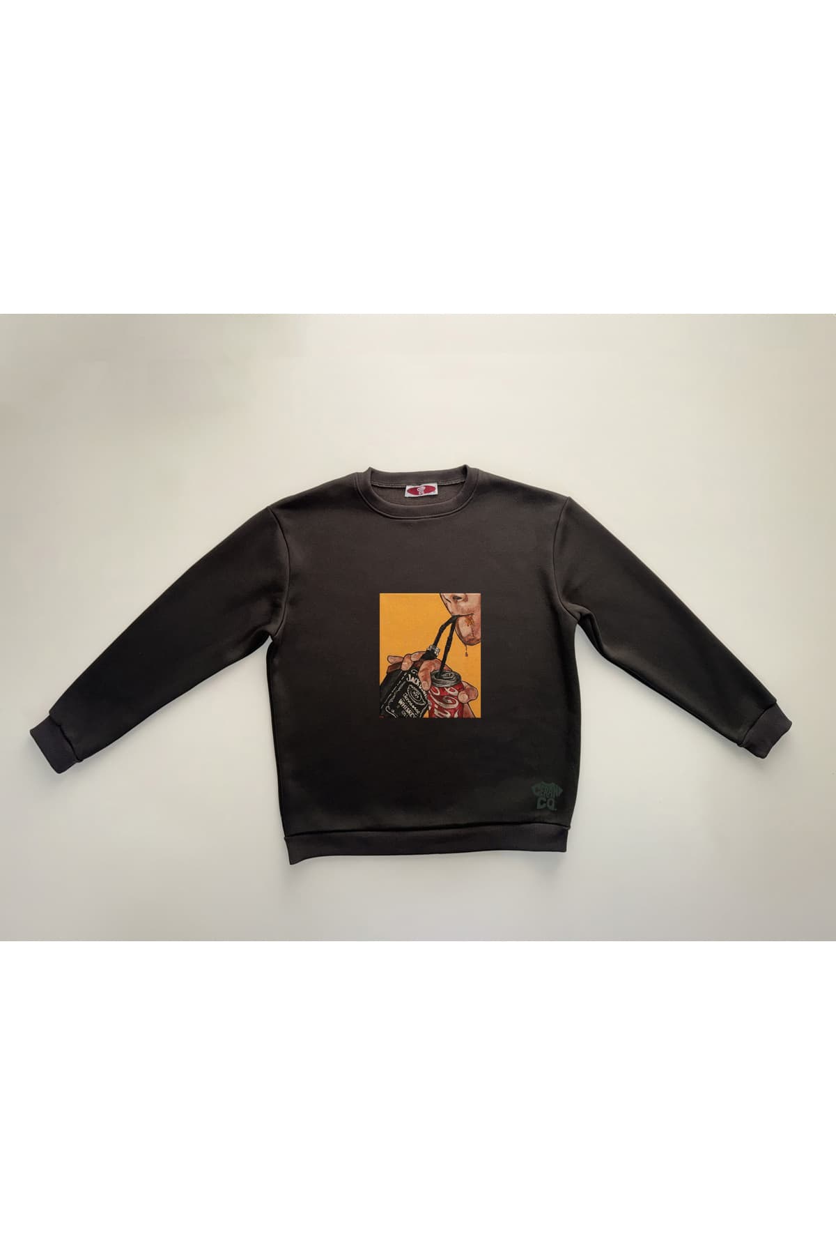 Drink Baskılı Sweatshirt – Krem