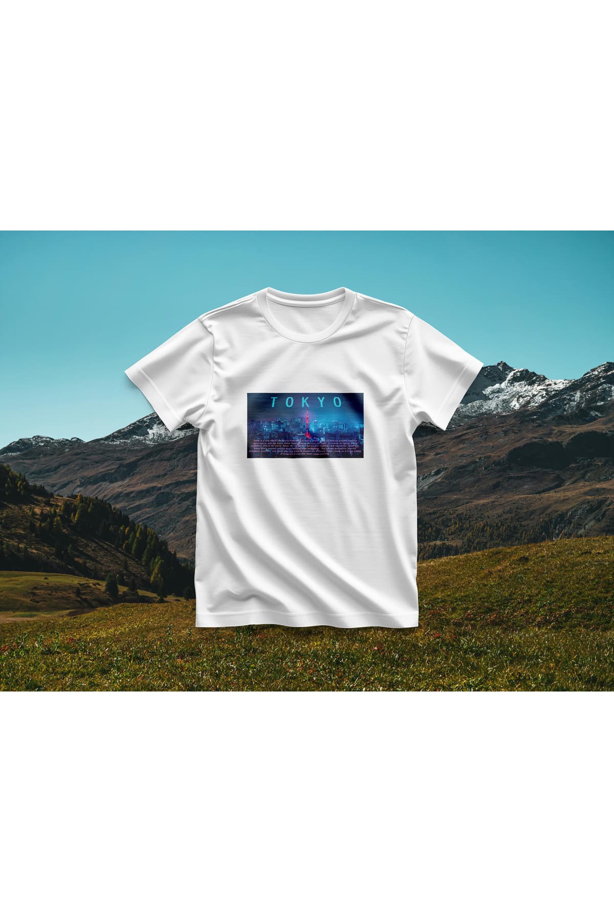 Tokyo Baskılı Oversize T-Shirt Unisex %100 Pamuk