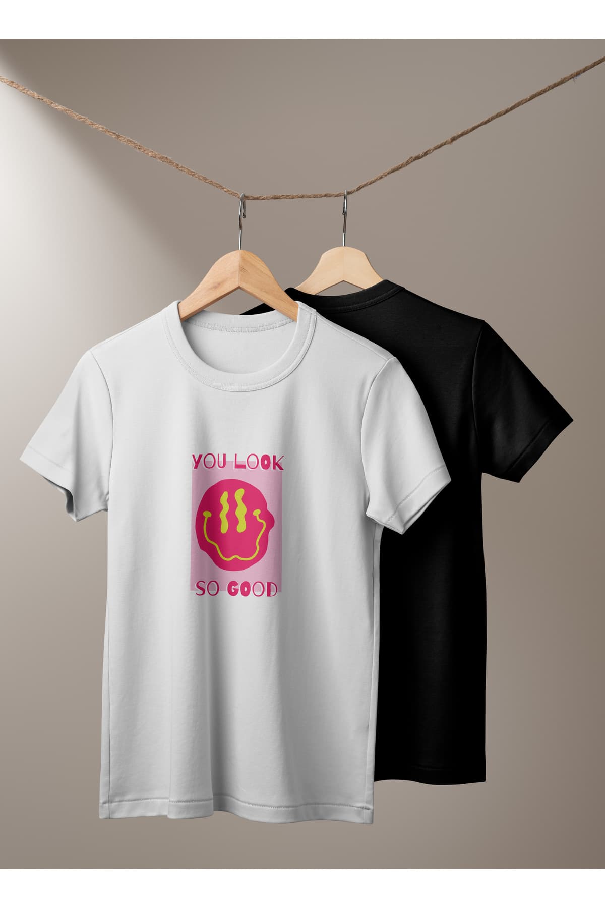 You Look So Good Baskılı Basic T-Shirt Kadın %100 Pamuk
