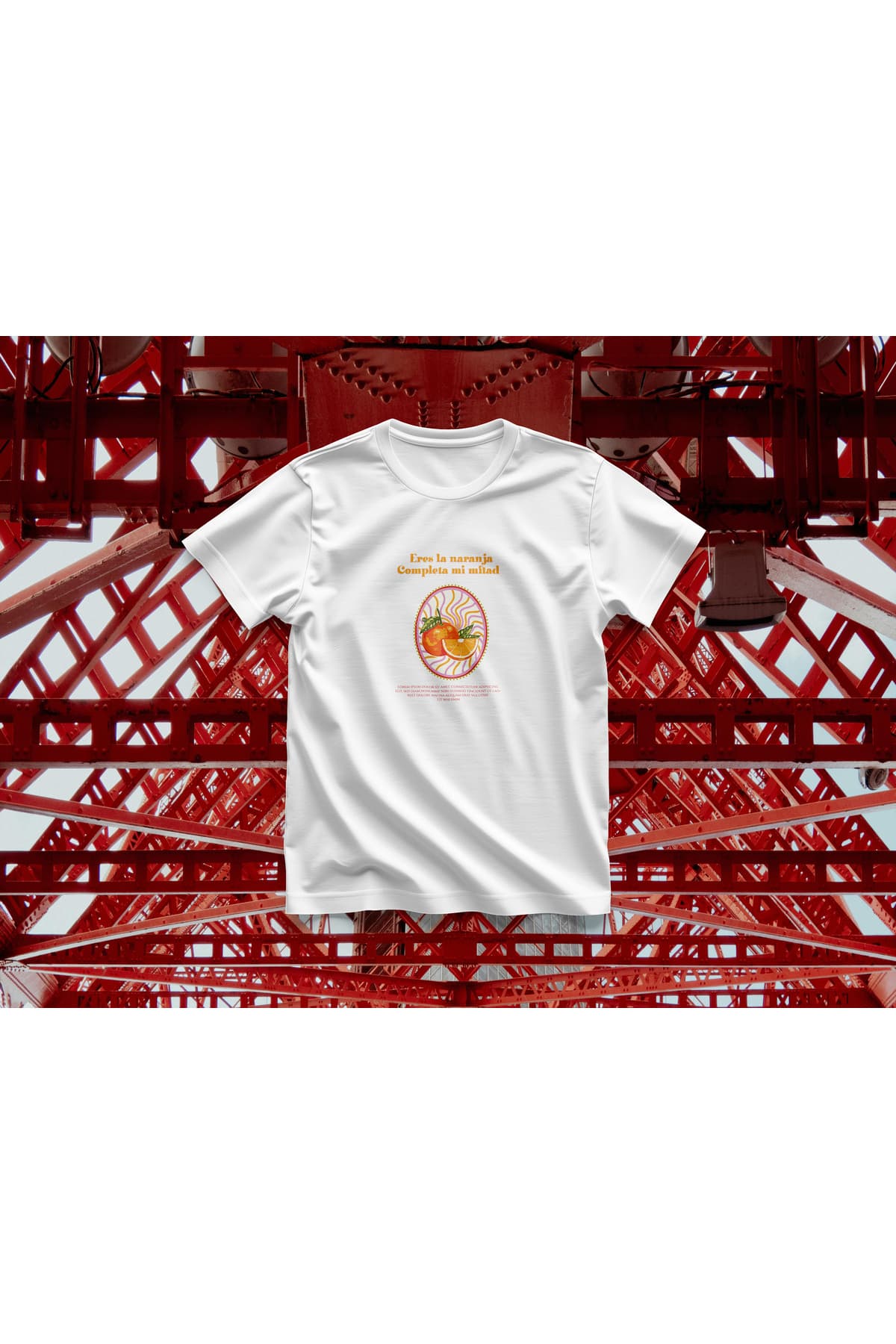Portakal Baskılı Oversize T-Shirt Unisex %100 Pamuk