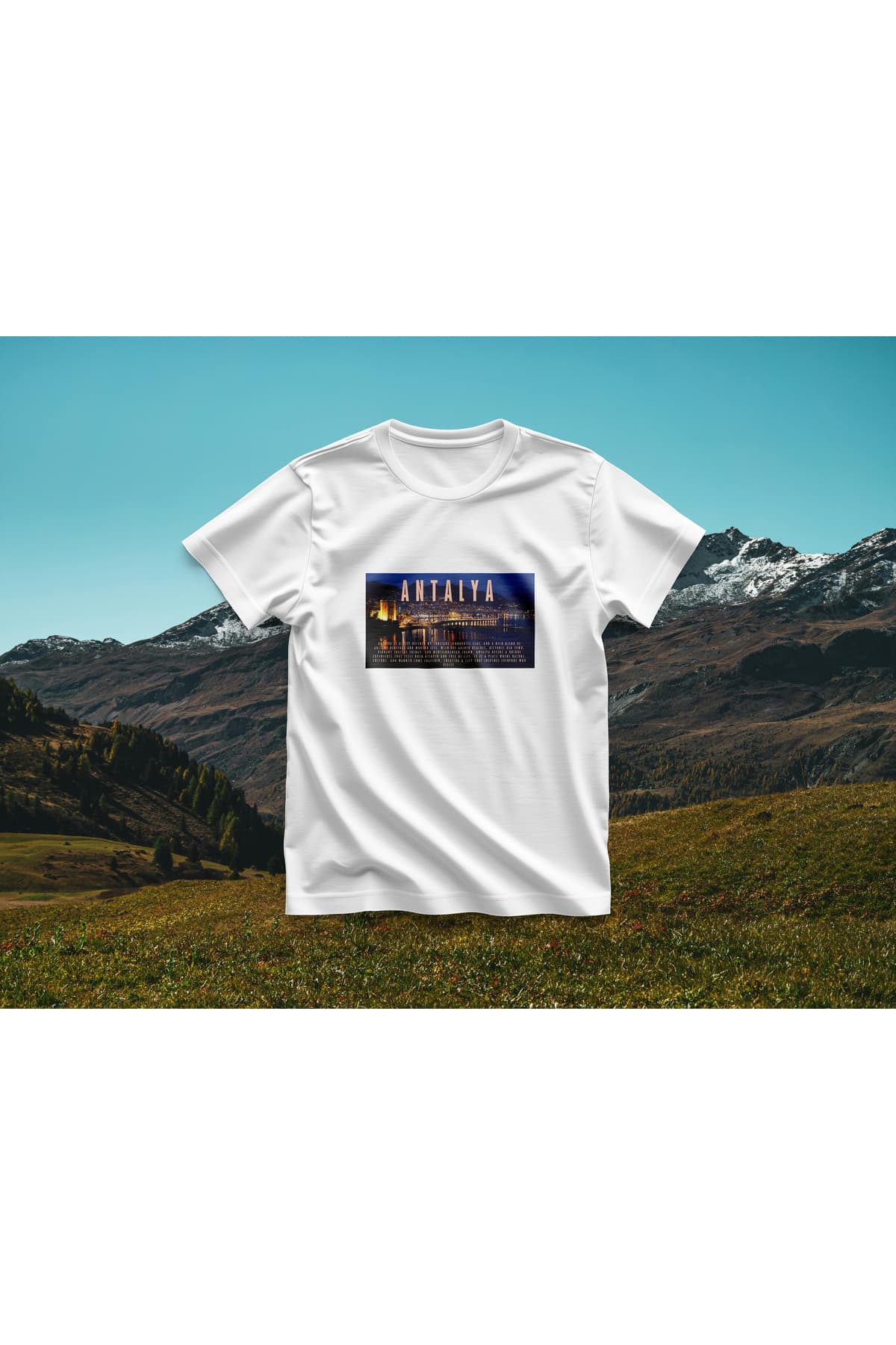 Antalya Baskılı Oversize T-Shirt Unisex %100 Pamuk