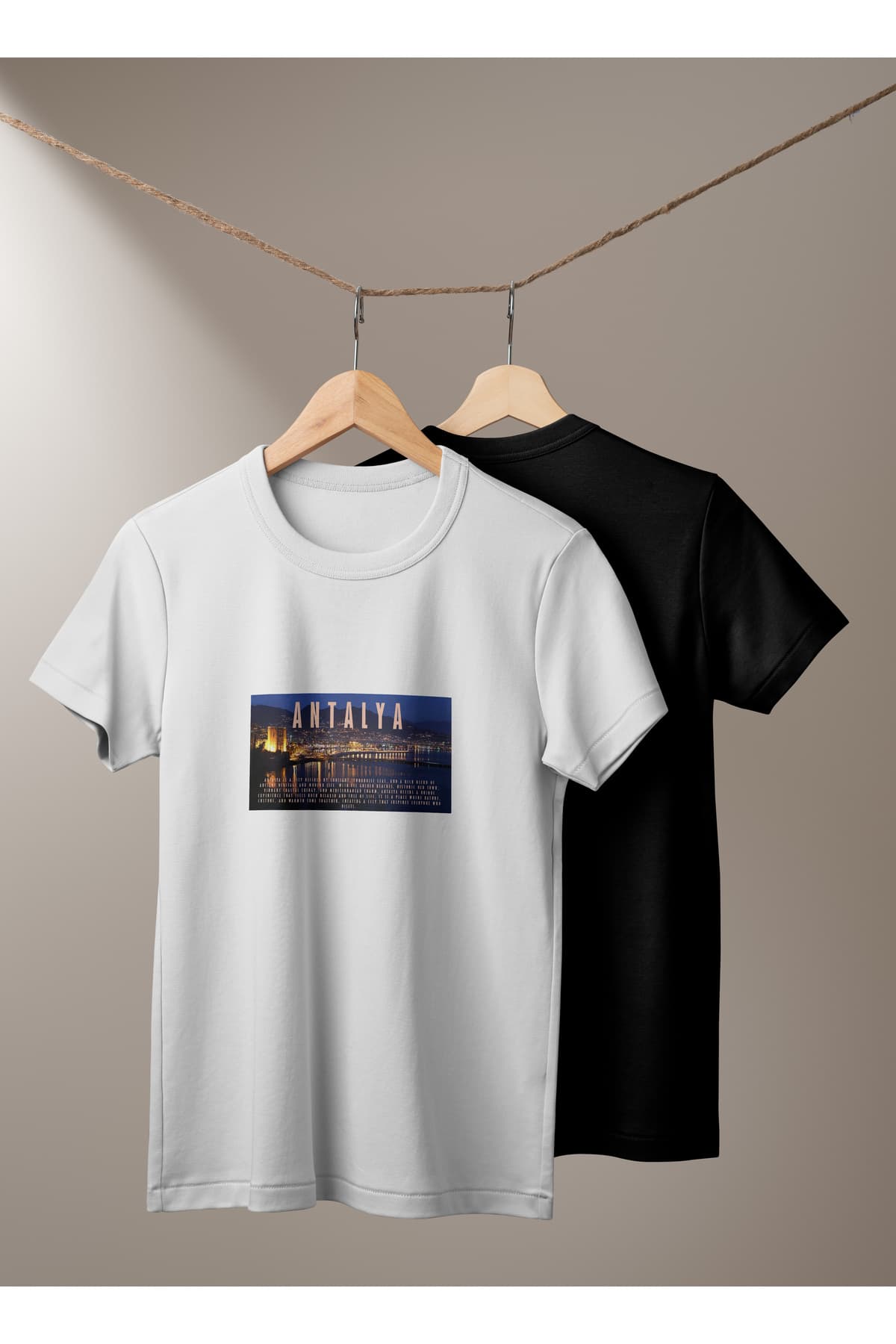 Antalya Baskılı Basic T-Shirt Unisex %100 Pamuk