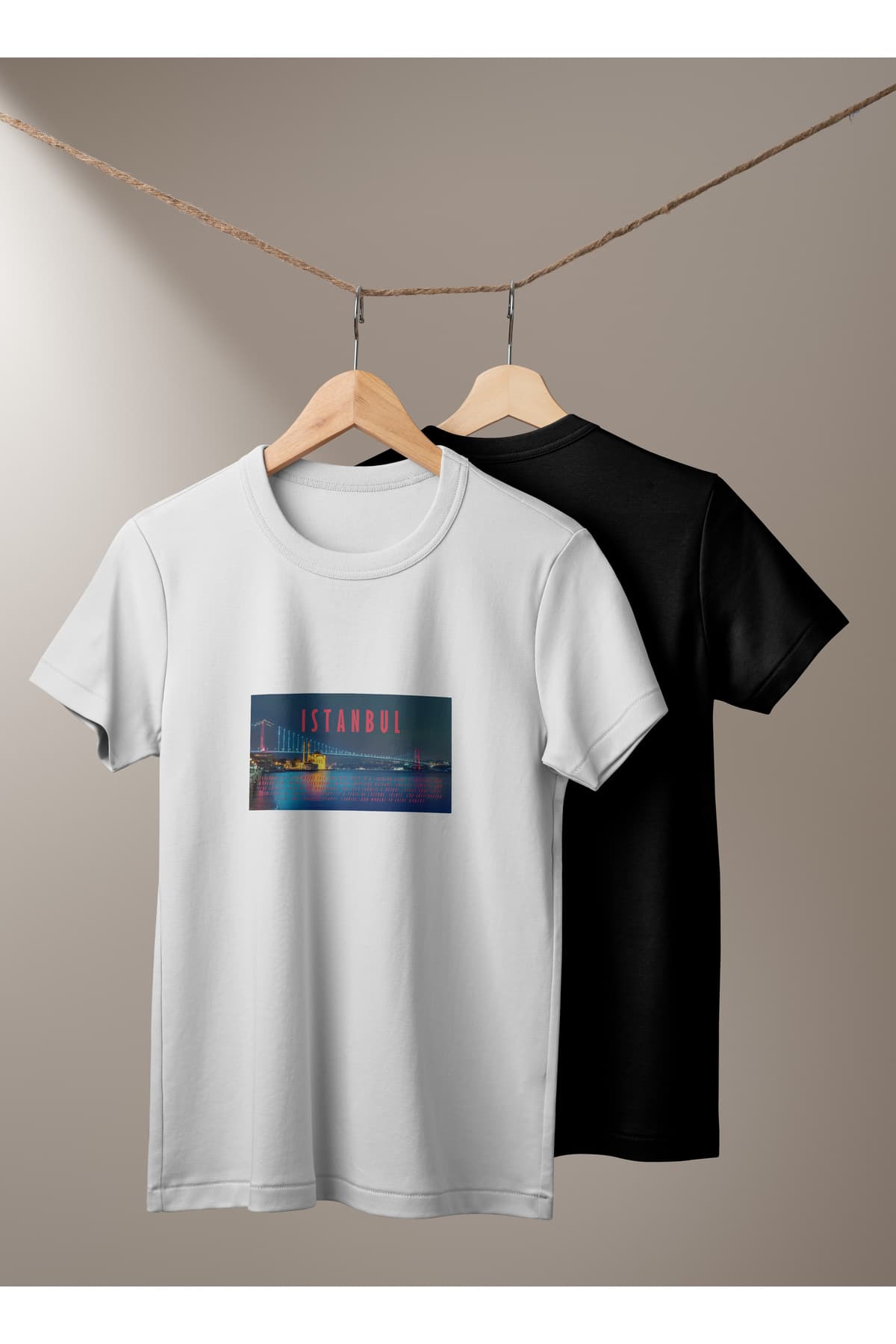 Istanbul Baskılı Basic T-Shirt Unisex %100 Pamuk