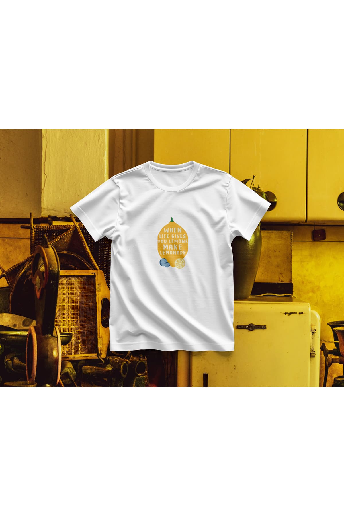 Limon Baskılı Oversize T-Shirt Unisex %100 Pamuk