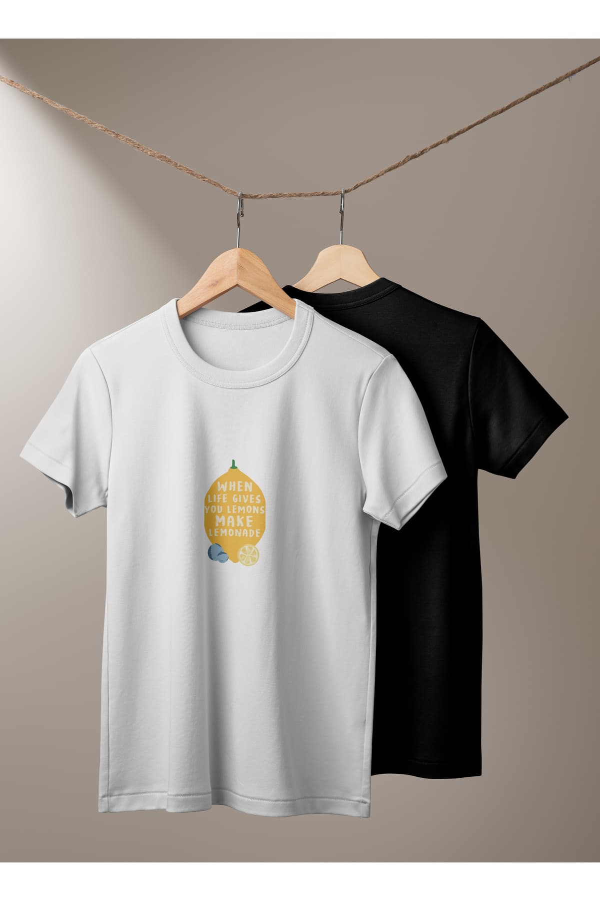 Limon Baskılı Basic T-Shirt Unisex %100 Pamuk