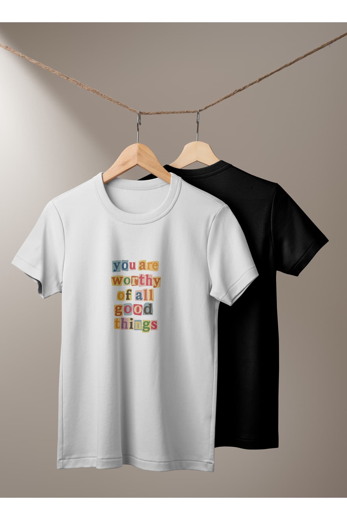 Yazılı Baskılı 2 Basic T-Shirt Unisex %100 Pamuk
