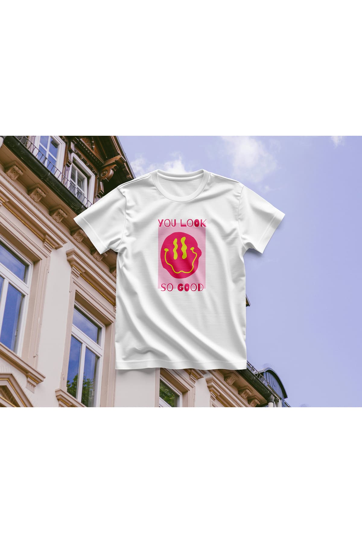 You Look So Good Baskılı Oversize T-Shirt Kadın %100 Pamuk