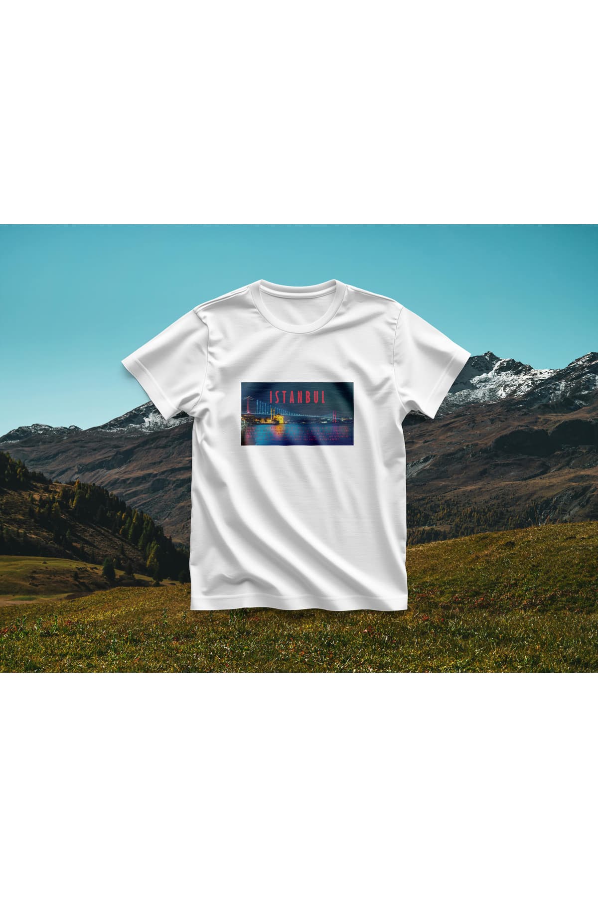Istanbul Baskılı Oversize T-Shirt Unisex %100 Pamuk
