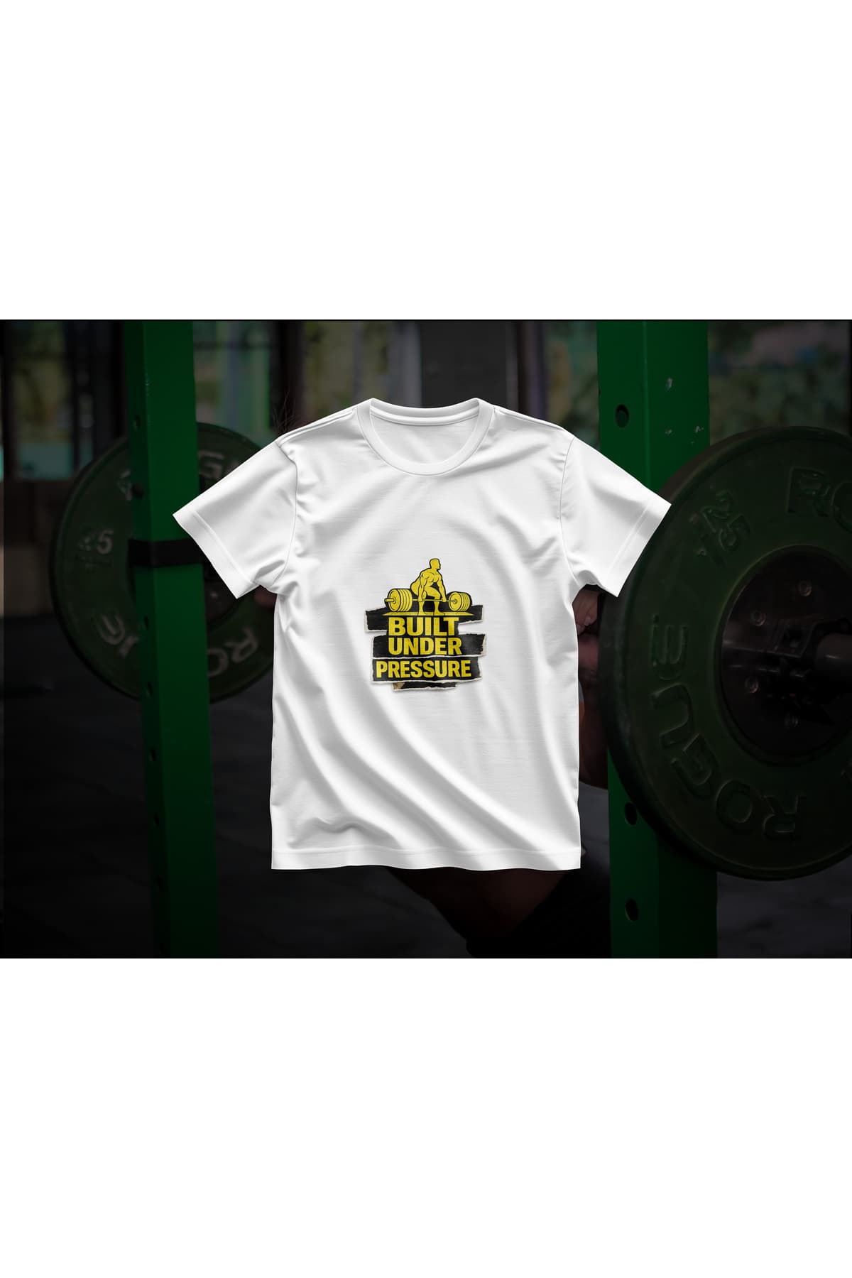 Built Under Pressure Fitness Baskılı Oversize T-Shirt Erkek %100 Pamuk