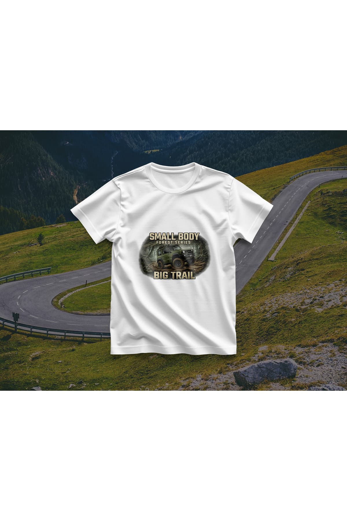 Arazi Aracı (Offroad) 7 Baskılı Oversize T-Shirt Erkek %100 Pamuk