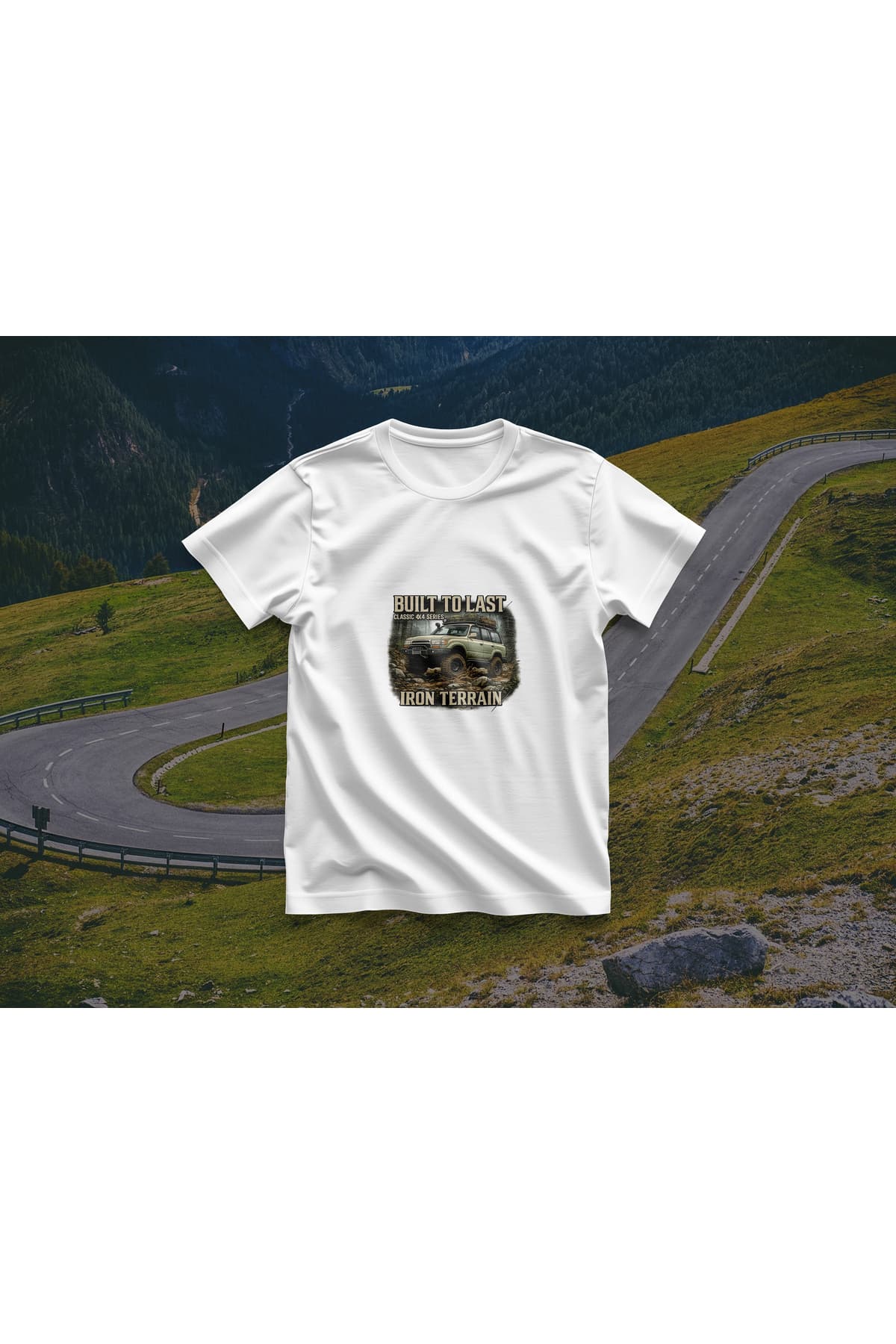 Arazi Aracı (Offroad) 1 Baskılı Oversize T-Shirt Erkek %100 Pamuk