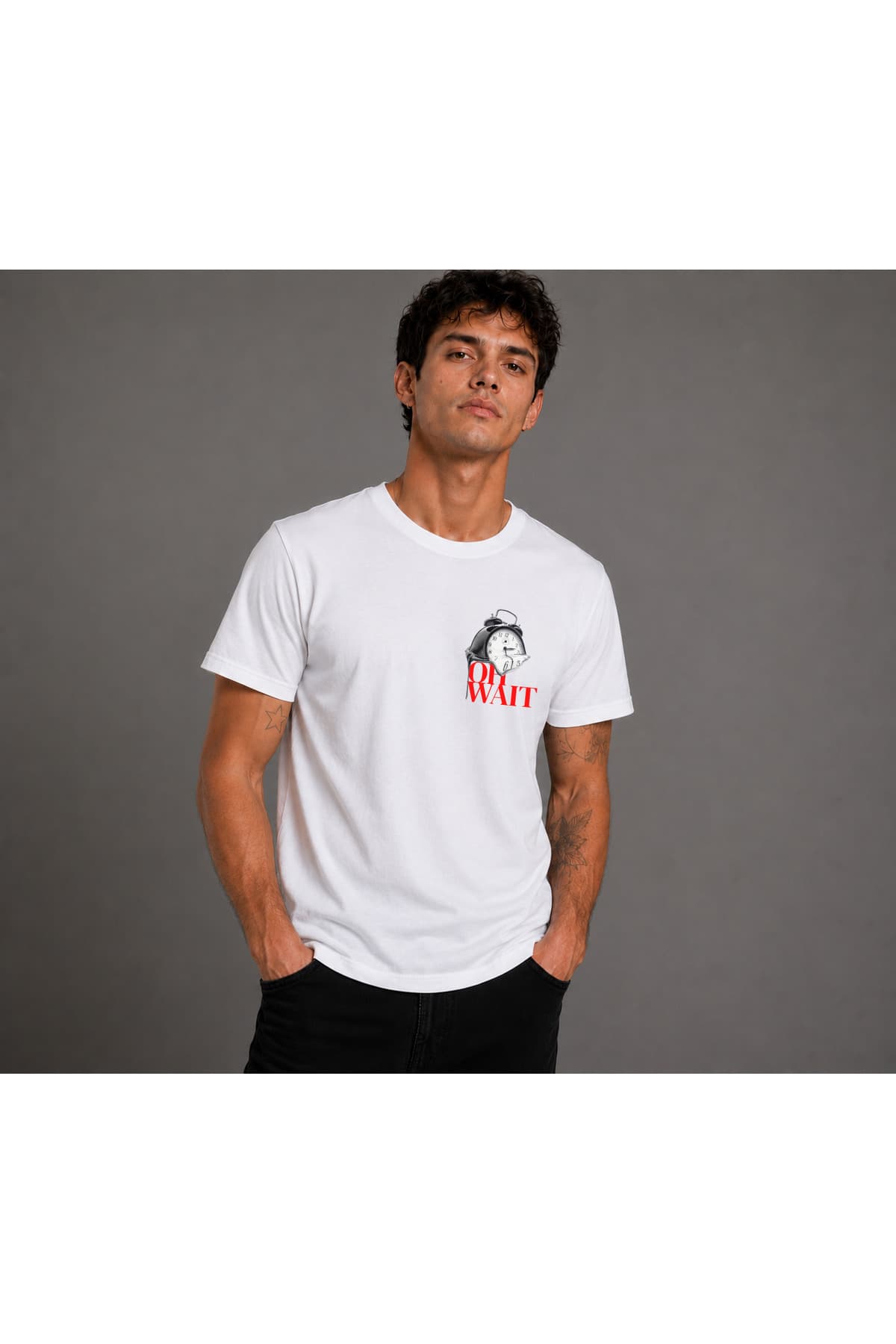 Small Talk Telefon Baskılı Basic T-Shirt Erkek %100 Pamuk