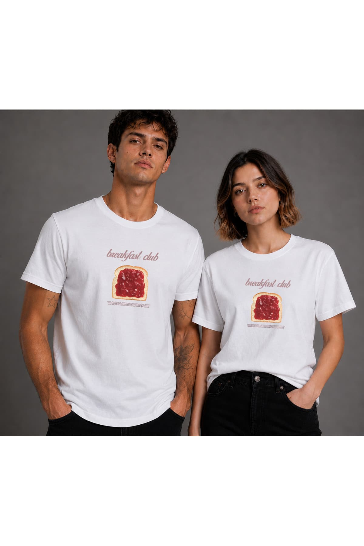 Breakfast Club Baskılı Basic T-Shirt Unisex %100 Pamuk