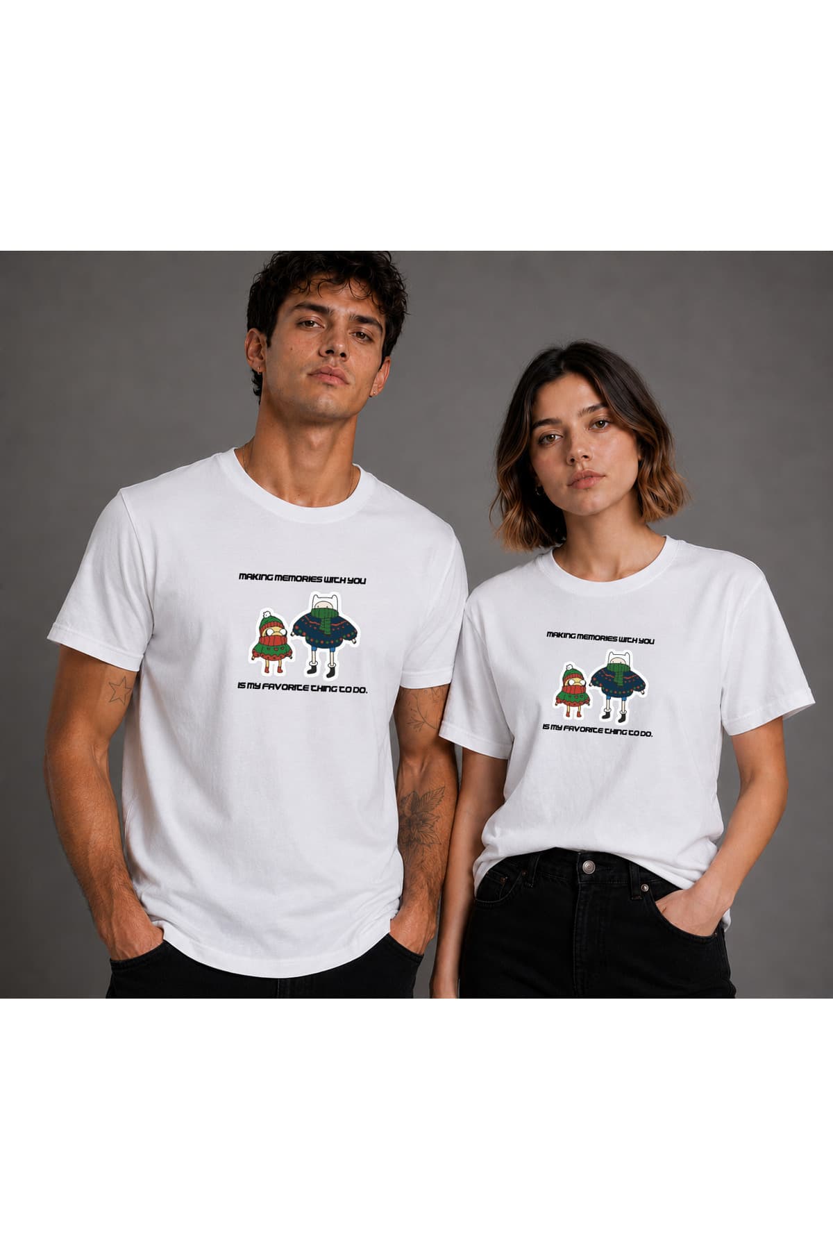 Adventure Time Baskılı Basic T-Shirt Unisex %100 Pamuk