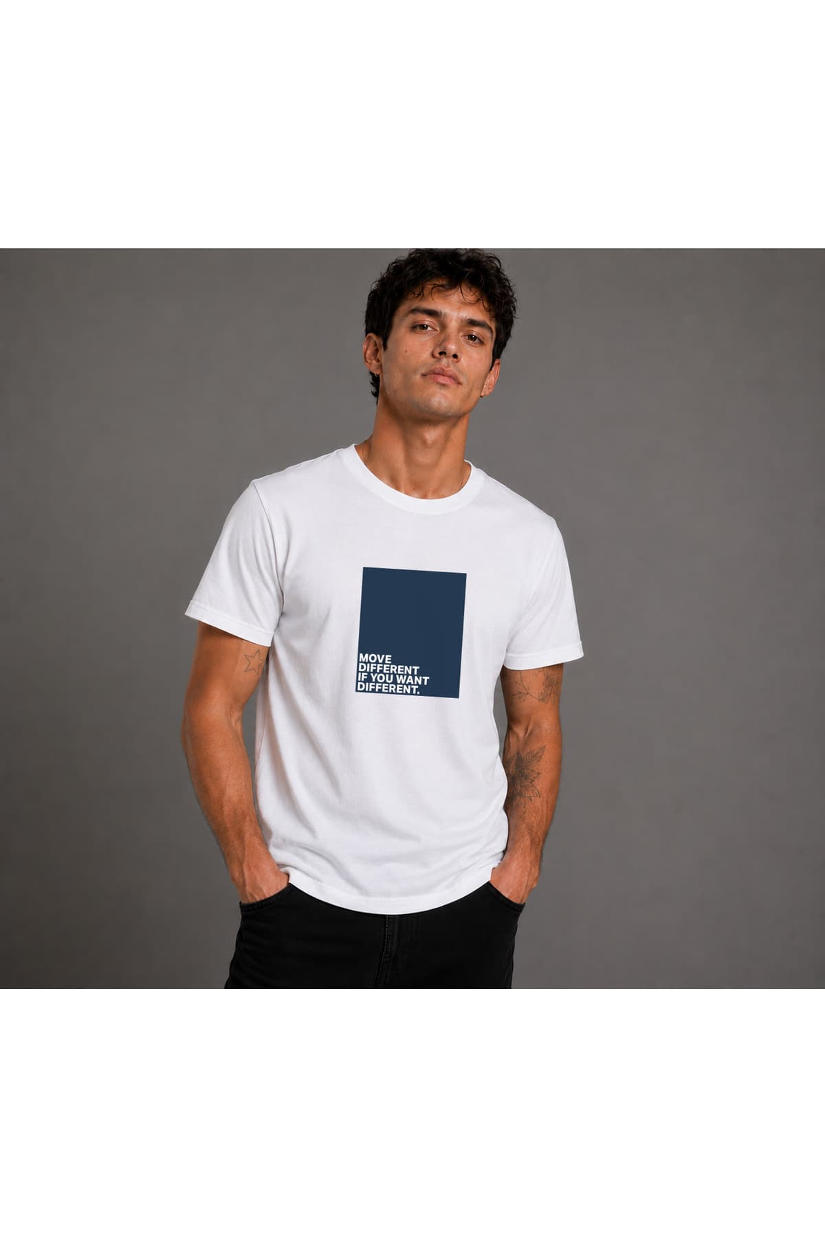 Yazılı Baskılı Basic T-Shirt Erkek %100 Pamuk